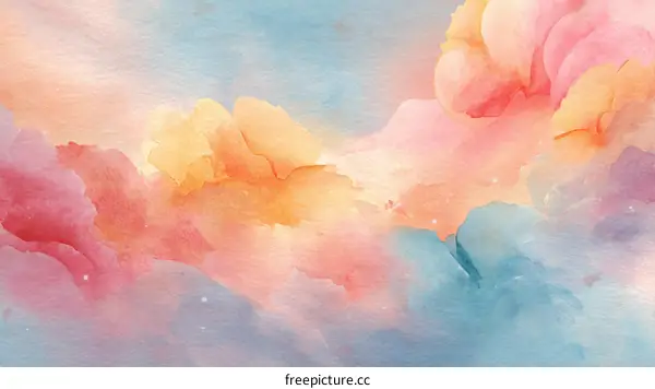 Abstract Watercolor Cloudscape Painting