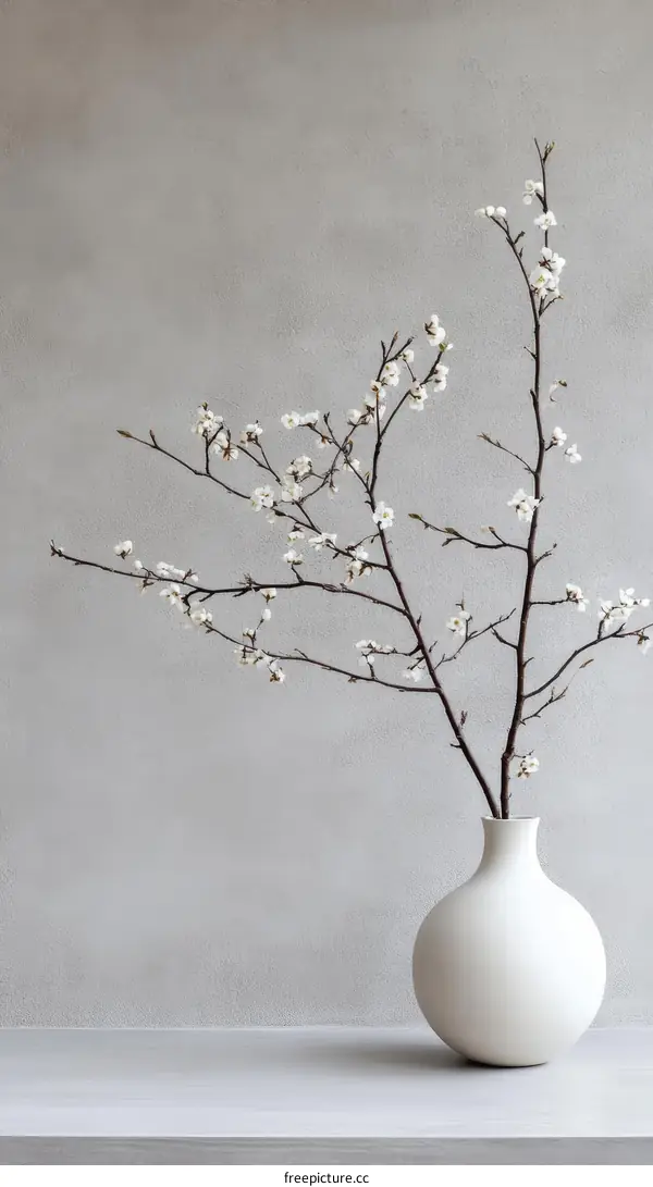 Elegant Spring Blossoms in Modern Vase