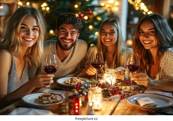 Merry Christmas Family Dinner Celebration