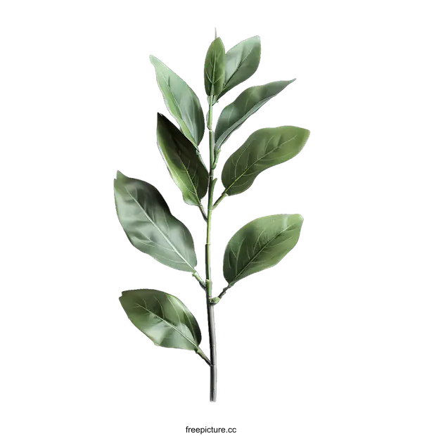 [Transparent Background PNG]Green Leaf Branch On White Background