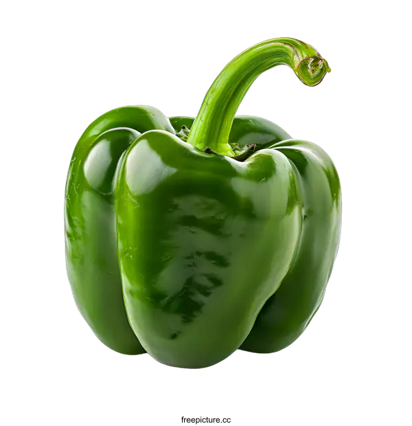 [Transparent Background PNG]Green Bell Pepper Isolated On White Background