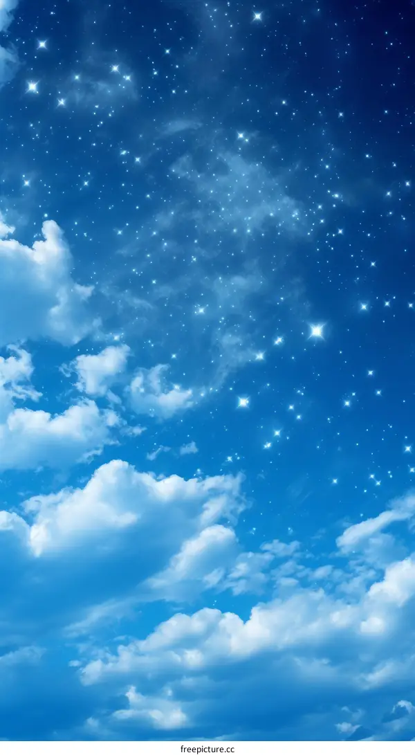 Starry Night Sky with Clouds