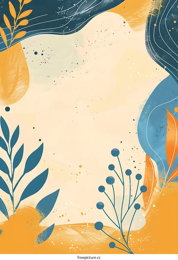 Abstract Art Background With Branches and Leaves