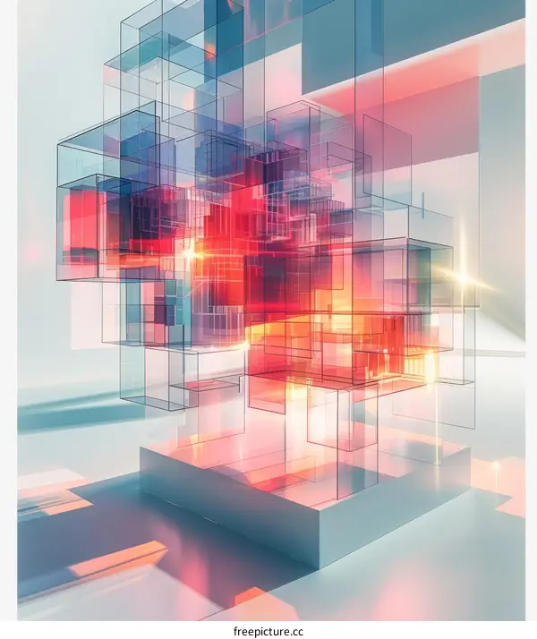 Colorful Geometric Abstract 3D Rendering