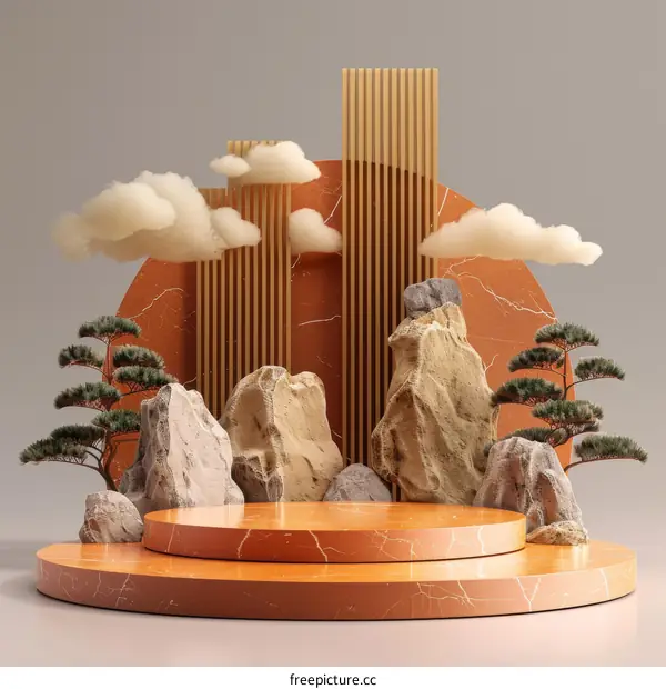 Elegant Minimalist 3D Artistic Display Stand