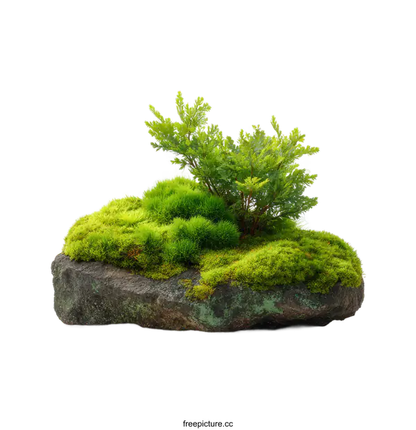 [Transparent Background PNG]Miniature Moss Garden on Stone