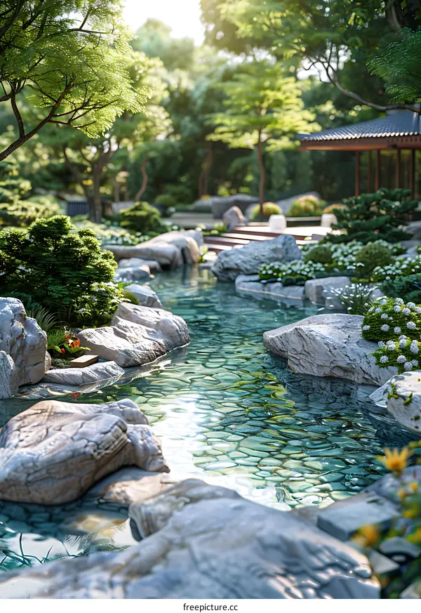 Chinese style garden landscape design renderings
