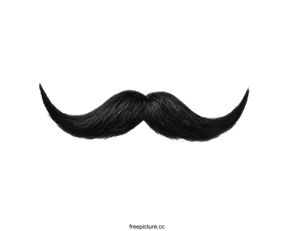 [Transparent Background PNG]Black Mustache Isolated on White Background