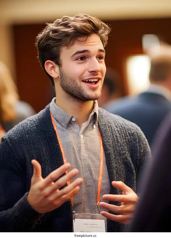 Young Man Talking At A Conference