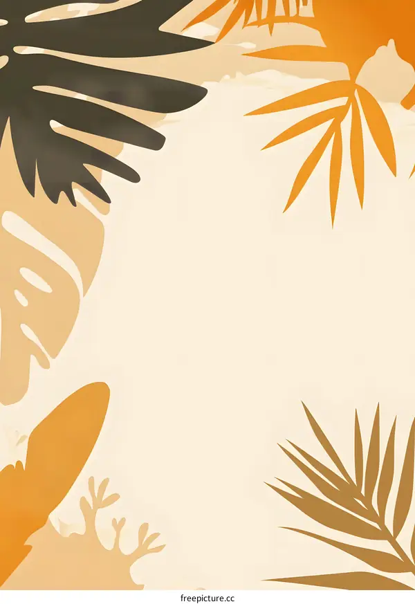 Tropical Leaves Abstract Background Illustration