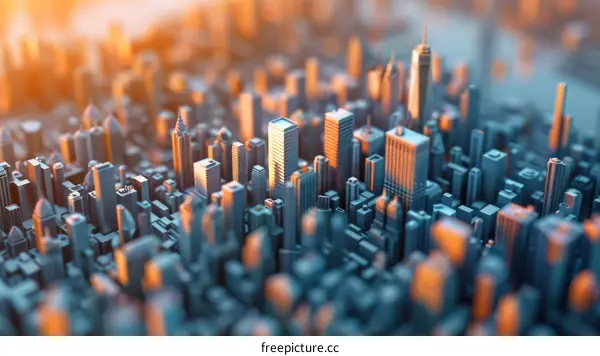 Abstract Geometric Cityscape Illustration