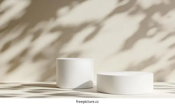 Minimalist White Cylindrical Product Display