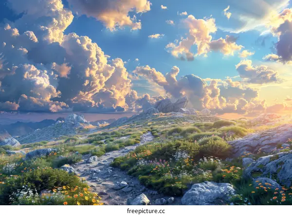 Majestic Mountain Landscape at Sunrise