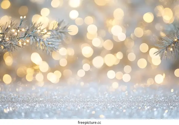 Christmas Festive Background with Sparkling Lights