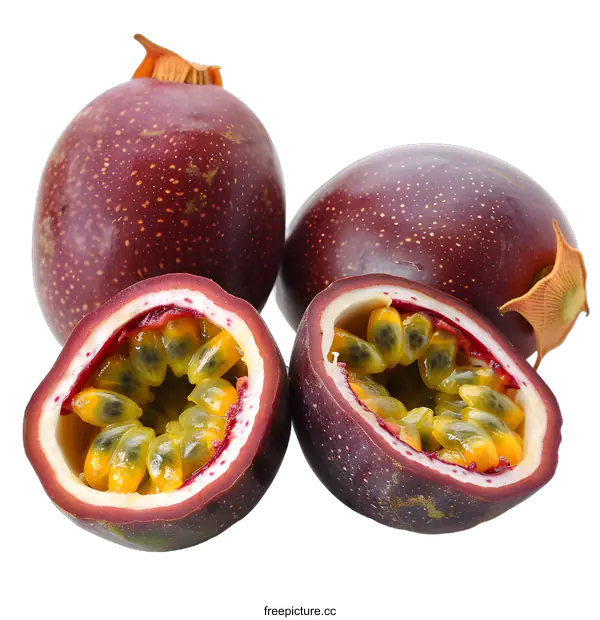 [Transparent Background PNG]Close Up Of Fresh Passion Fruit Slices