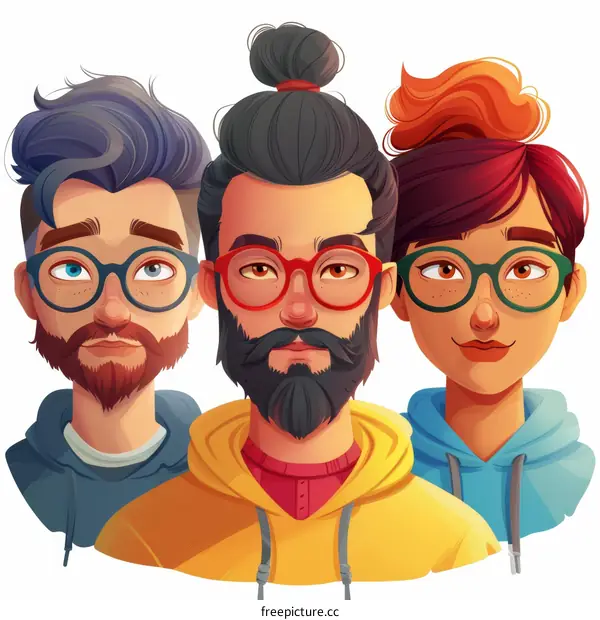 Three People with Glasses
