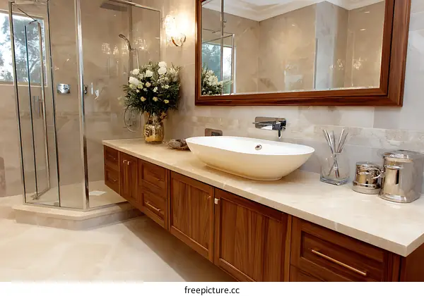 Modern Luxury Bathroom Vanity with Marble Countertop