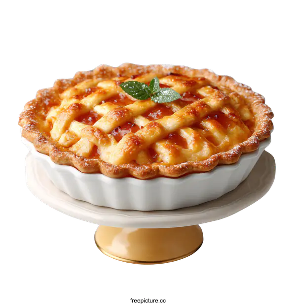 [Transparent Background PNG]Delicious Homemade Apple Pie on a Stand