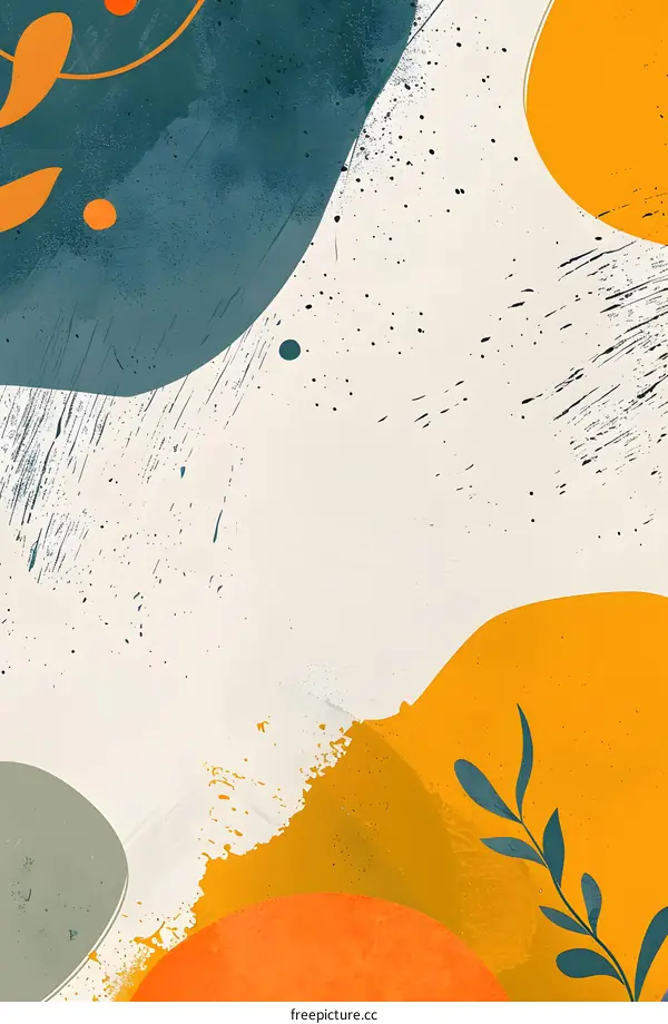 Abstract Shapes and Splashes of Color Background