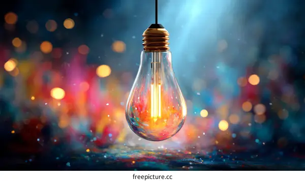 Illuminating Idea Bulb Creative Artistic Background