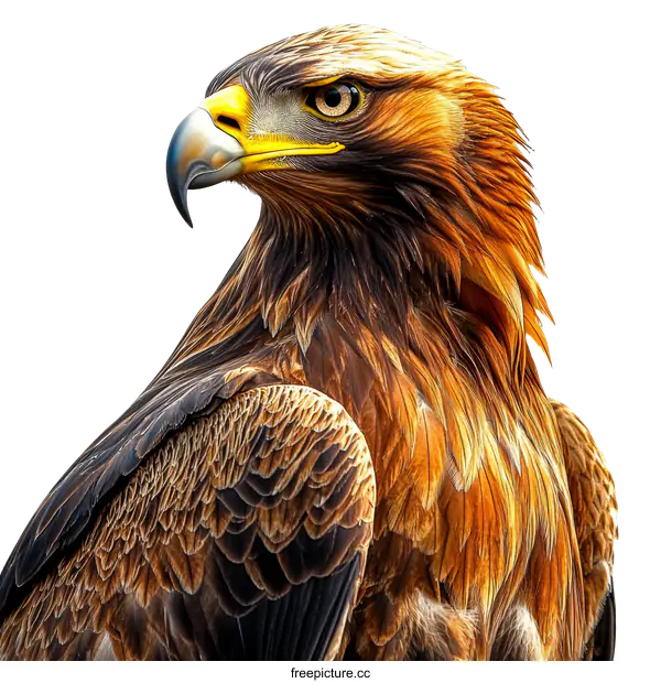 [Transparent Background PNG]Close-up of a Majestic Golden Eagle