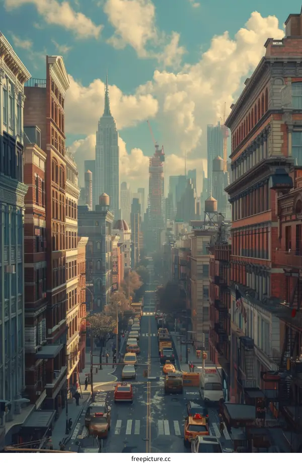 Manhattan Skyline with Tall Buildings