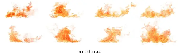 Isolated Fire Flames Collection