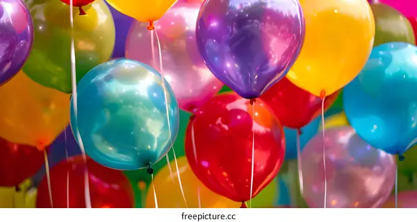 Colorful Balloons Background, Party Decoration, Celebration Supplies