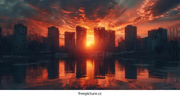 Post-Apocalyptic City Sunset