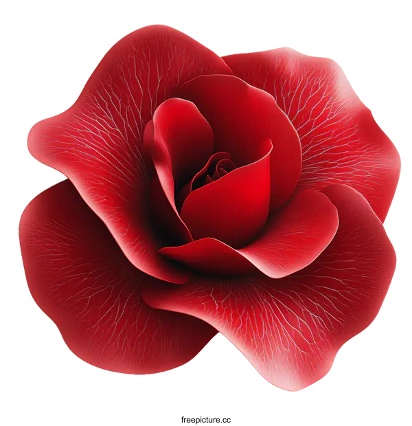 [Transparent Background PNG]Close Up of a Vivid Red Rose