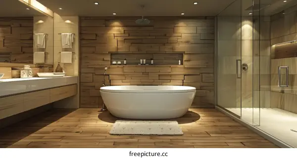 Wooden Bathroom Interior Modern Design