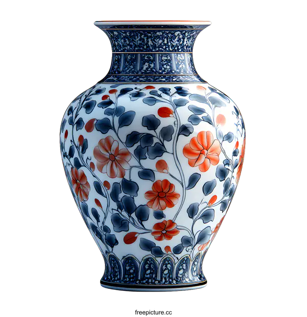[Transparent Background PNG]Chinese Porcelain Vase With Floral Design