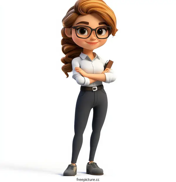 Cartoon Business Woman Character Illustration