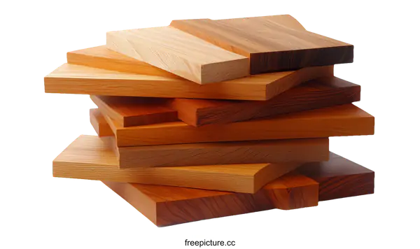[Transparent Background PNG]Assortment of Wooden Boards Displayed