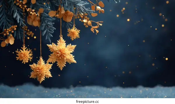 Golden Snowflake Christmas Decorations