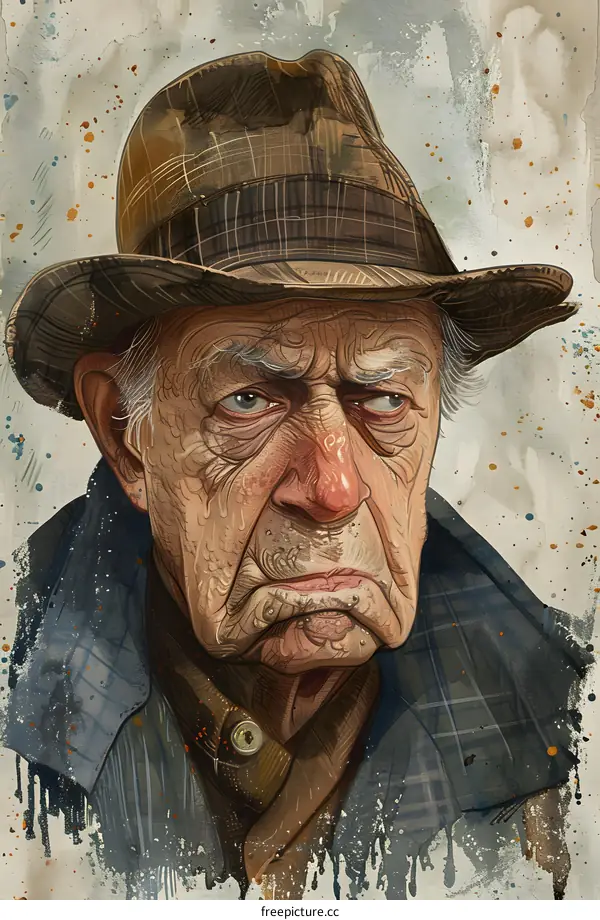 portrait of an old man with a hat