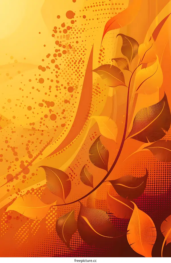 Abstract Autumn Leaves Background In Orange And Yellow Colors