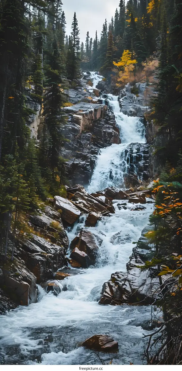 Waterfall in the Rocky Mountains