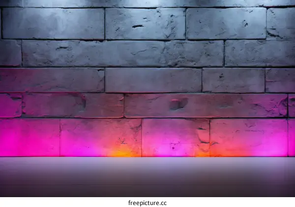 Colorful Lights on a Brick Wall