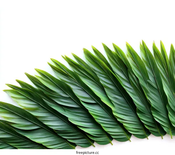 Green Tropical Leaves Border Design