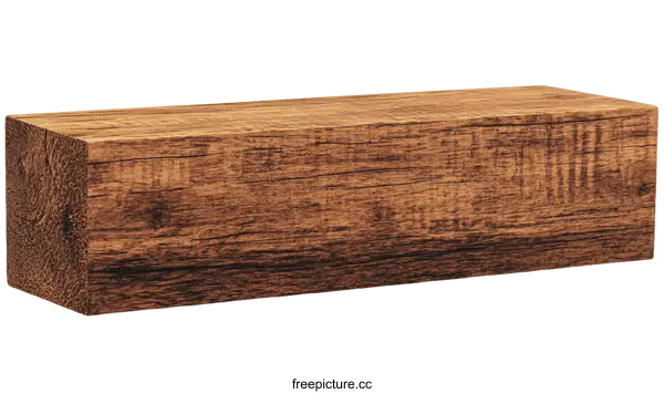 [Transparent Background PNG]Rustic Wooden Beam Block for Home Decor