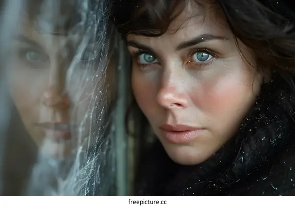 portrait of a woman with blue eyes