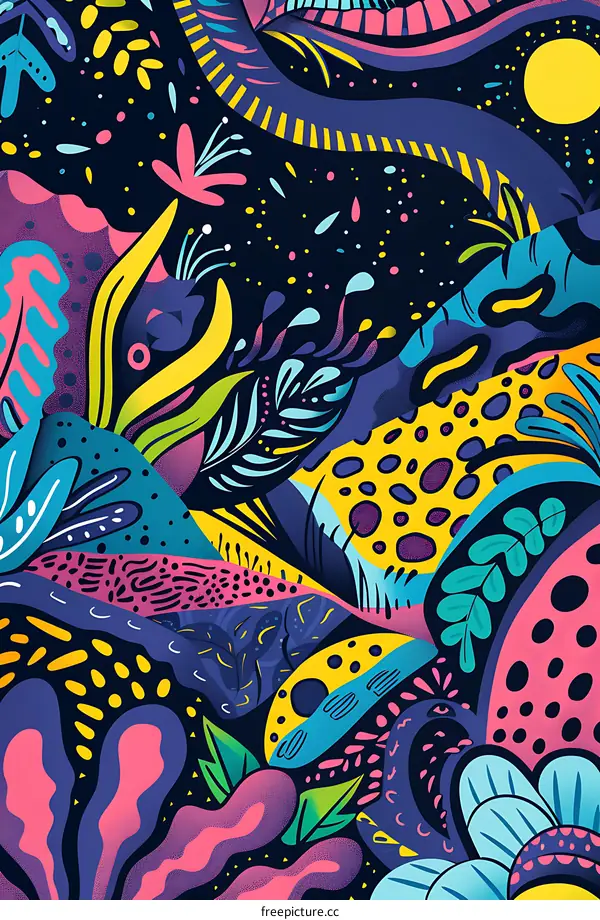 Abstract Colorful Floral Pattern Design