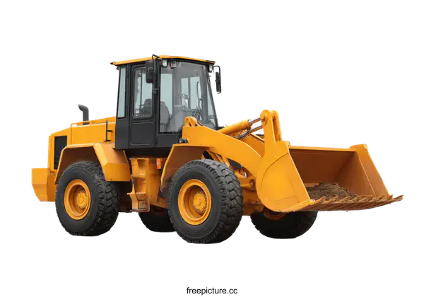 [Transparent Background PNG]Yellow Construction Bulldozer on White Background