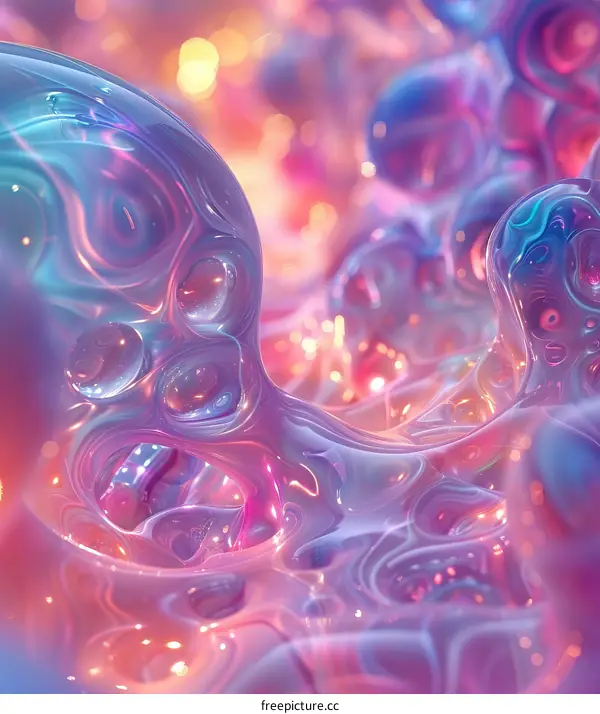 Abstract Liquid Forms in Pastel Colors