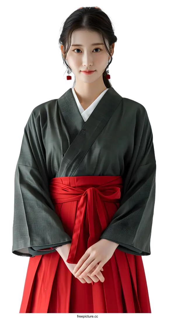 [Transparent Background PNG]Young Asian woman in traditional clothing