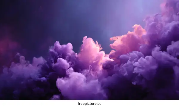 Abstract Purple and Pink Ink Clouds