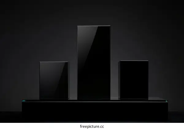Black Geometric Display Podiums