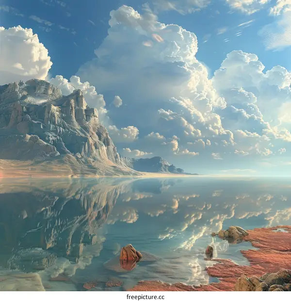 Mountain Reflection in Still Water