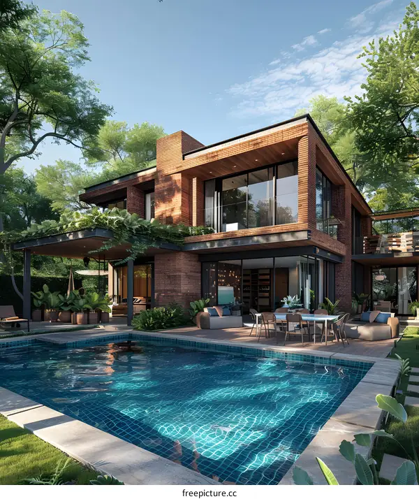 Courtyard house with swimming pool